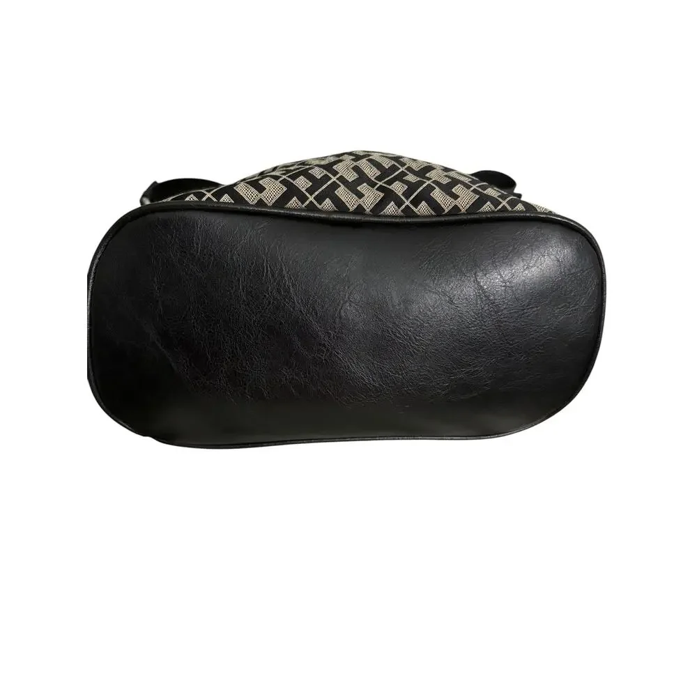 Tommy Hilfiger Black & Tan Monogram Tote Bag